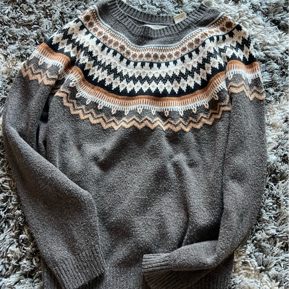 Weather proof Brown Fair Isle Sweater